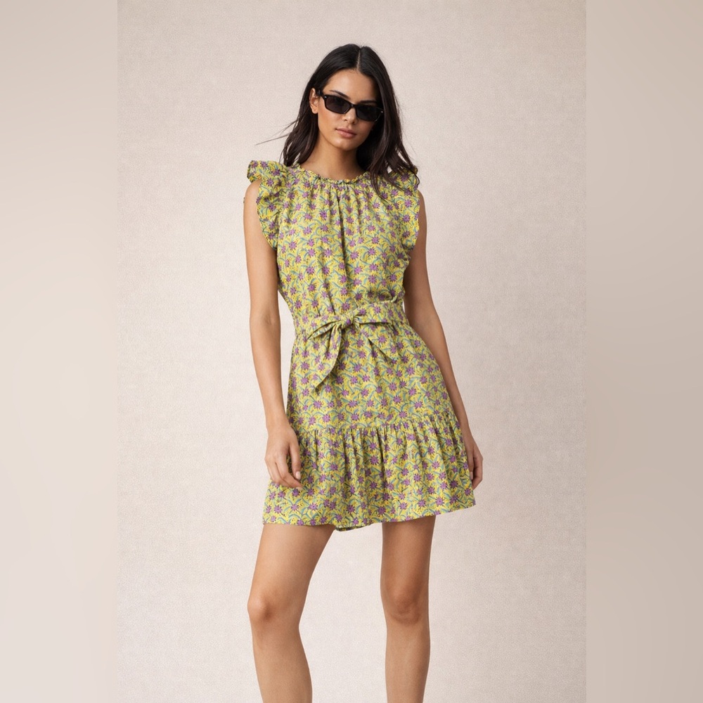 Banjanan Bulbul’s Sister Yellow and Purple Mini Dress